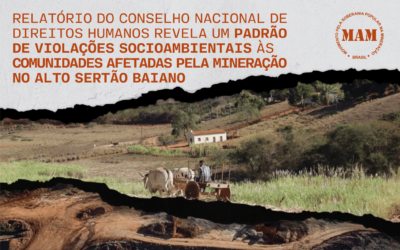 Relatório do Conselho Nacional de Direitos Humanos revela um padrão de violações socioambientais às comunidades afetadas pela mineração no Alto Sertão Baiano
